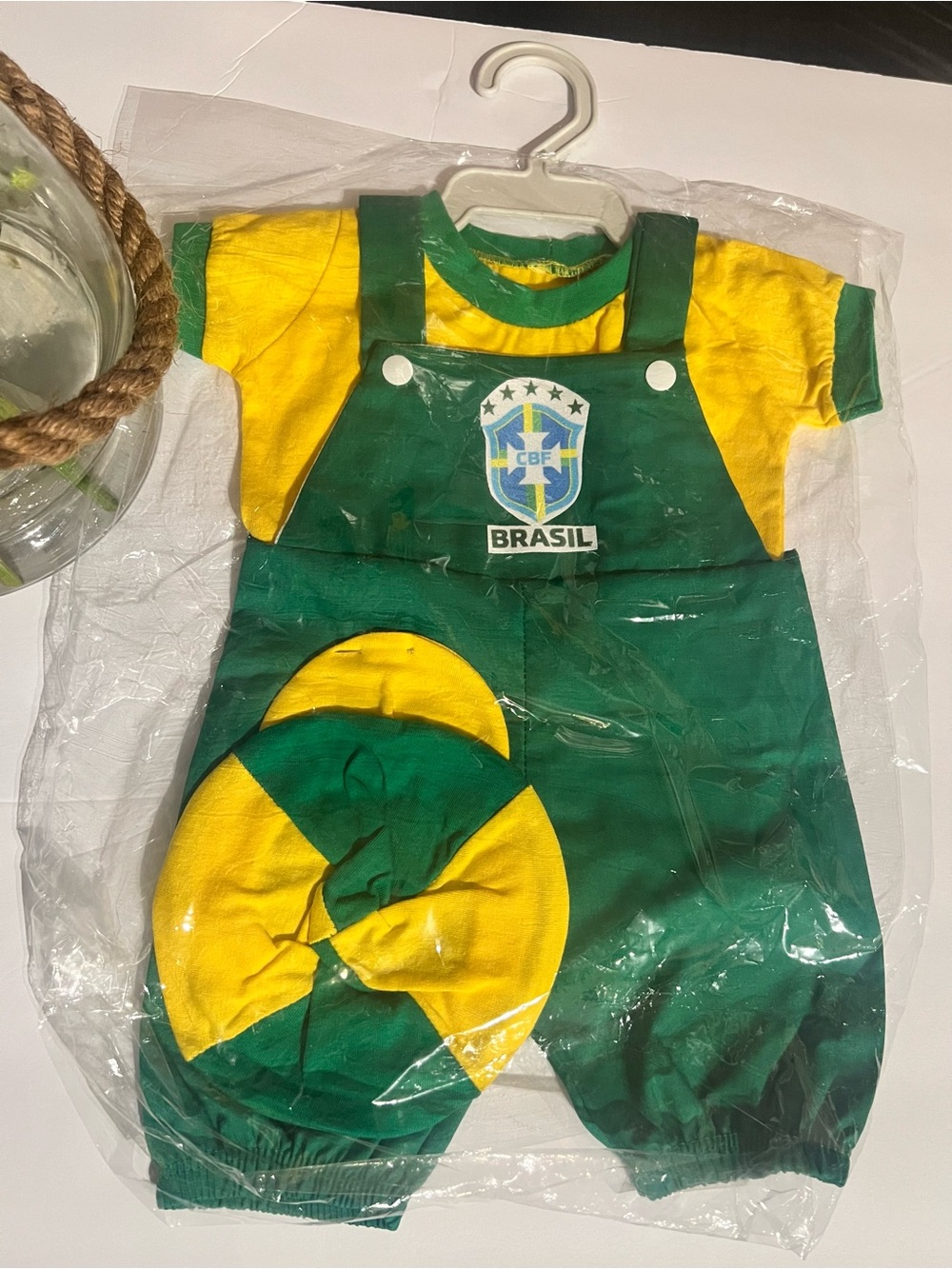Brasil Green & Yellow Baby Diaper Cover Overalls